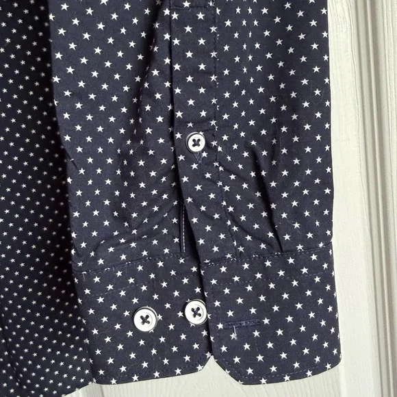 Express Men's Dark Blue Shirt with White Stars - Picture 5 of 6